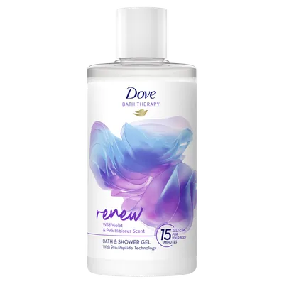 Dove Bath Therapy, Renew Wild Violet & Pink Hibiscus Scent Bath & Shower Gel (Płyn do kąpieli i pod prysznic)