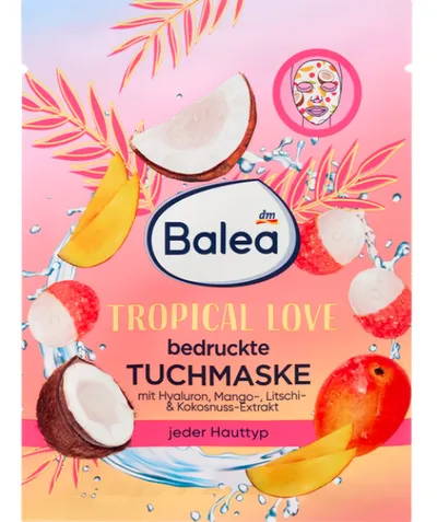 Balea Tropical Love, Fruit Face Sheet Mask (Maska do twarzy w płachcie)