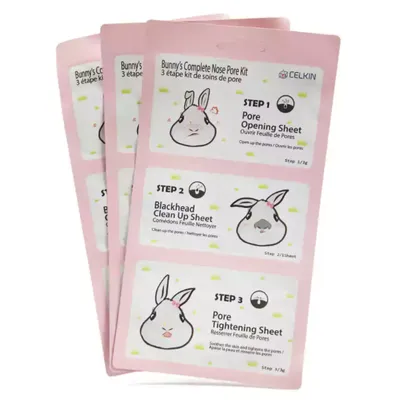 Celkin Bunny's Complete Nose Pore Kit (Zestaw do usuwania wągrów z nosa `Królik`)