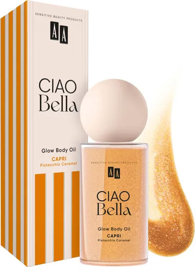 AA Ciao Bella Capri Pistacchio Caramel, Glow Body Oil (Rozświetlający olejek  do ciała)