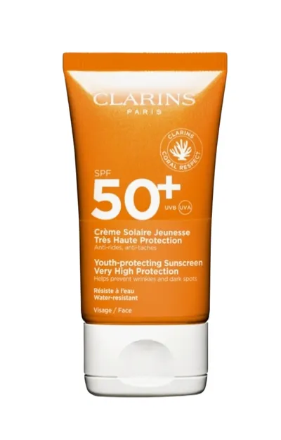 Clarins Sun Care, Youth-Protecting Sunscreen SPF 50+ (Ochronny krem do twarzy SPF50+)