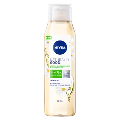 Nivea Naturally Good, Jasmin & Chamomile Scent & Touch Of Bio Oil Shower Gel (Żel pod prysznic `Jaśmin i rumianek`)