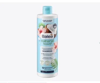 Balea Natural Beauty, Feuchtigkeits Spendendes Shampoo (Szampon do włosów suchych i zniszczonych `Hibiskus i mleko kokosowe`)