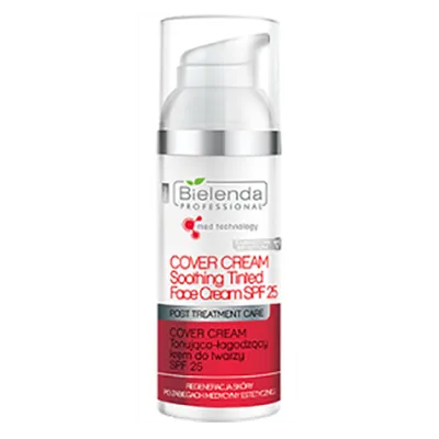 Bielenda Professional Post Treatement Cover Cream Soothing & Tinted face Cream SPF 25 (Tonujaco-lagodzacy krem do twarzy SPF 25)