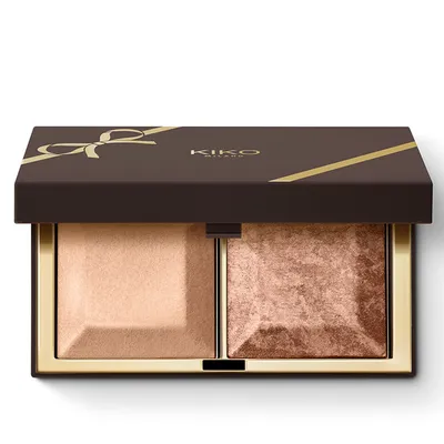Kiko Milano Sweet Affaires, Duo Cocoa Highlighter (Wypiekany podwójny rozświetlacz do twarzy i oczu)