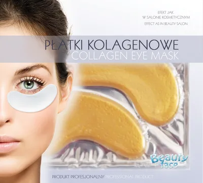 Beauty Face Collagen Eye Mask (Przeciwzmarszczkowe, szokowe kolagenowe płatki pod oczy ze złotem i kwasem hialuronowym)