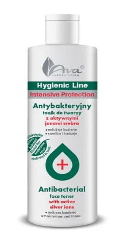 Laboratorium Kosmetyczne AVA Hygienic Line Intensive Protection, Antibacterial Face Toner with Active Silver Ions (Antybakteryjny tonik do twarzy z aktywnymi jonami srebra)