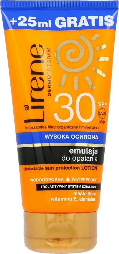 Lirene Dermoprogram Emulsja do opalania wodoodporna wysoka ochrona SPF 30
