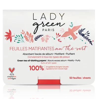 Lady Green Paris Voile de Perfection, Feuilles Matifiantes (Bibułki matujące)