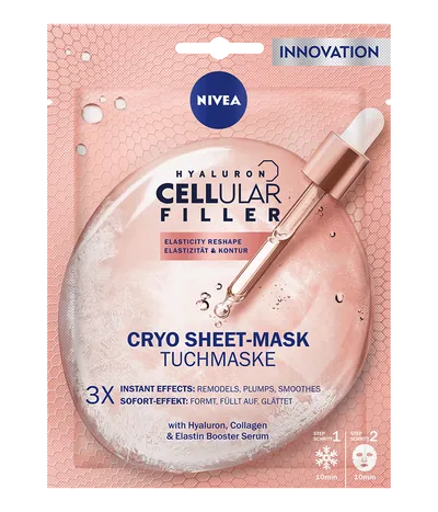 Nivea Hyaluron Cellular Filler, Cryo Sheet Mask (Chłodząco-modelująca maska w płacie)
