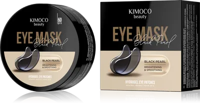 Kimoco Beauty Black Pearl Eye Mask (Hydrożelowe rozświetlająco-wygładzające płatki pod oczy z ekstraktem z czarnych pereł)