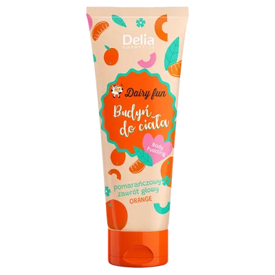 Delia Dairy Fun, Budyń do ciała `Pomarańczowy zawrót głowy`