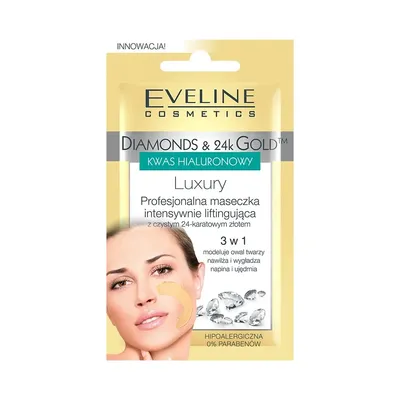 Eveline Cosmetics Diamonds & 24K Gold, Luxury Mask (Profesjonalna maseczka intensywnie liftingująca z czystym 24k złotem)