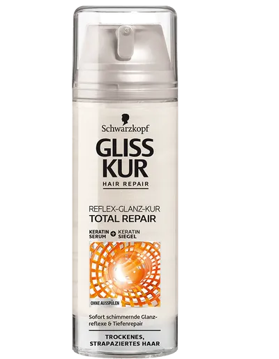 Schwarzkopf Gliss Kur Total Repair, Reflex-Glanz (Nabłyszczająca odżywka bez spłukiwania do włosów suchych i zniszczonych)
