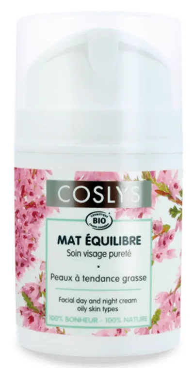 Coslys Mat Equilibre, Soin Visage Purete Peaux a Tendance Grasse [Facial Day and Night Cream Oily Skin Types] (Krem do twarzy do cery tłustej i mieszanej)