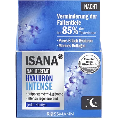 Isana Hyaluron Intense,  Nachtcreme Hyaluron Intense (Krem na noc)