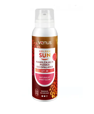 Venus Golden Sun, Nawilżająca pianka do opalania SPF30