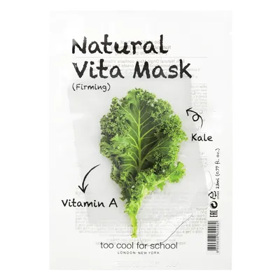Too Cool For School Natural Vita Mask Firming Kale (Ujędrniająca maseczki w płacie do twarzy)