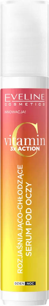 Eveline Cosmetics Vitamin C 3x Action, Rozjaśniająco-chłodzące serum pod oczy na dzień i na noc