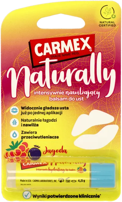Carma Laboratories Carmex, Naturally Intensely Hydrating Lip Balm Blueberry (Intensywnie nawilżający balsam do ust `Jagoda`)
