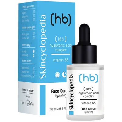 Skincyclopedia HB Face Serum Hydrating (Skoncentrowane profesjonalne serum nawilżające z 10% z kwasem hialuronowym i witaminą b5)