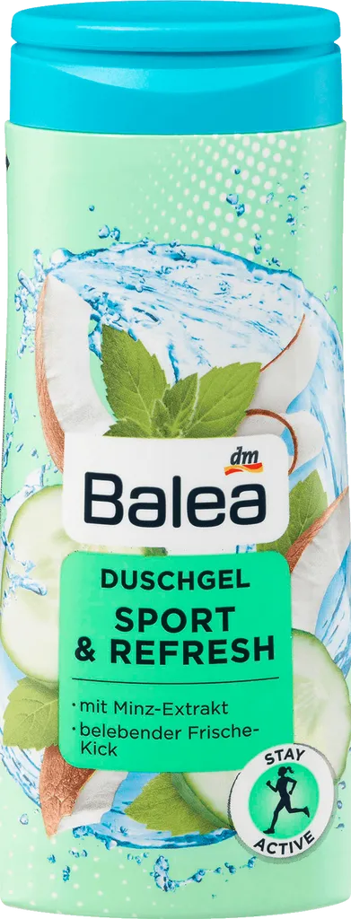 Balea Duschgel Sport & Refresh mit Minze-Extrakt (Odświeżający żel pod prysznic z ekstraktem z mięty)