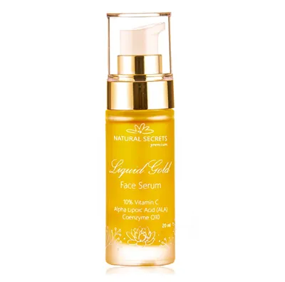 Natural Secrets Liquid Gold Face Serum (Serum z 10% witaminą C Tetra i kwasem ALA)