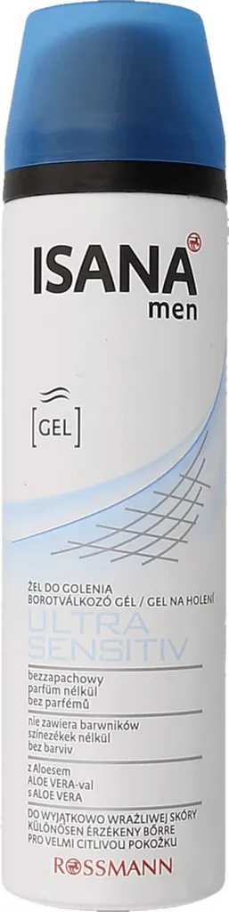 Isana Men, Ultra Sensitive, Żel do golenia do skóry wrażliwej (stara wersja)