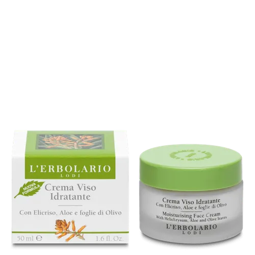 L'Erbolario Crema Viso Idratante Con Elicriso,' Aloe e foglie di Olivo (Krem nawilżający do twarzy z ekstraktami z kocanki, aloesu i liści drzewa oliwnego)