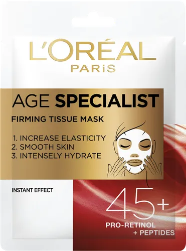 L'Oreal Paris Age Specialist 45+, Firming Tissue Mask (Ekspert Wieku 45+, Ujędrniająca maska w płachcie) - 1