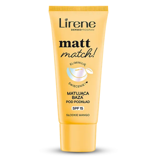 Lirene Dermoprogram Matt Match!, Matująca baza pod podkład SPF 15 `Słodkie mango`