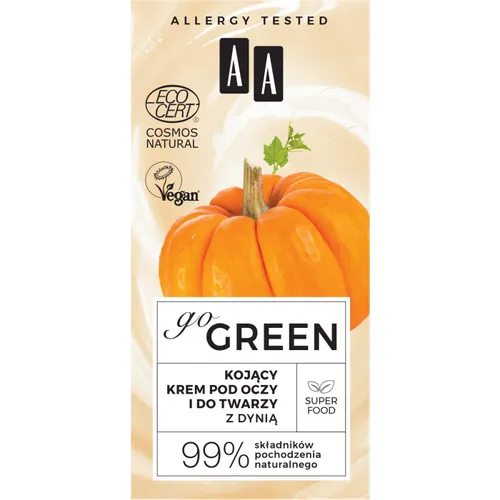 AA Go Green, Kojący krem pod oczy i do twarzy z dynią
