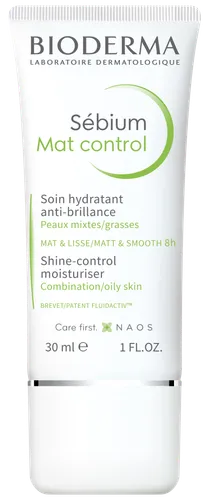 Bioderma Sebium Mat Control, Shine-control Moisturiser (Matujący, wygładzający krem nawilżający do skóry mieszanej i tłustej) - 1