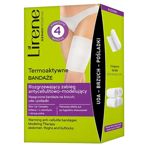 Lirene Dermoprogram Antycellulit, Termoaktywne bandaże rozgrzewające zabieg antycellulitowo - modelujacy