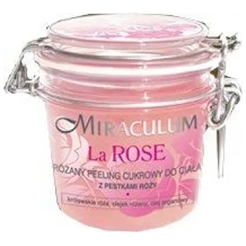 Miraculum La Rose, Różany peeling cukrowy do ciała z pestkami róży