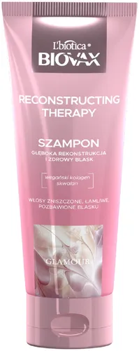 L'biotica Biovax Glamour, Reconstructing Therapy, Szampon do włosów zniszczonych, łamliwych i pozbawionych blasku
