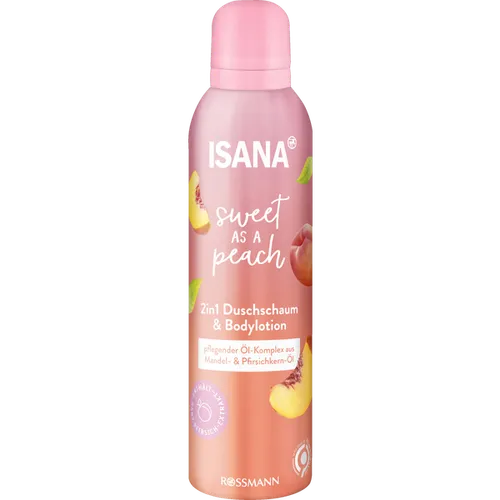 Isana Sweet as a Peach,  2in1 Duschschaum & Bodylotion (Pianka do mycia i lotion do ciała)