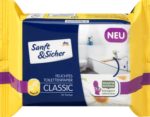 Sanft & Sicher Feuchtes Toilettenpapier Classic Kamille (Nawilżany papier z ekstraktem z rumianku)