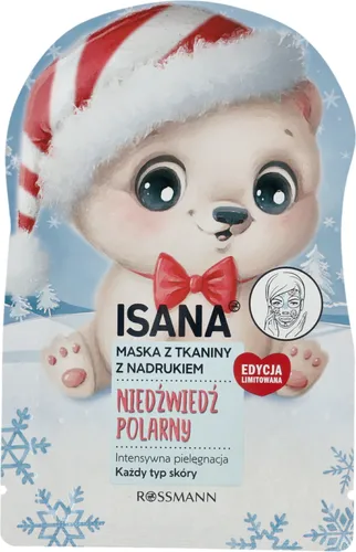 Isana Maska z tkaniny z nadrukiem Niedźwiedź polarny