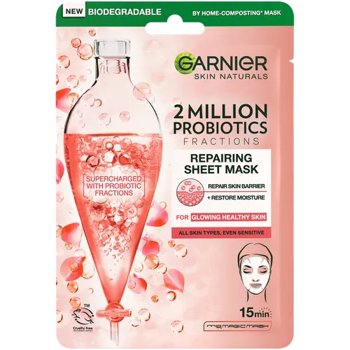 Garnier Skin Naturals, 2 Million Probiotics Fractions Repairing Sheet Mask (Regenerująca maska do twarzy na tkaninie)