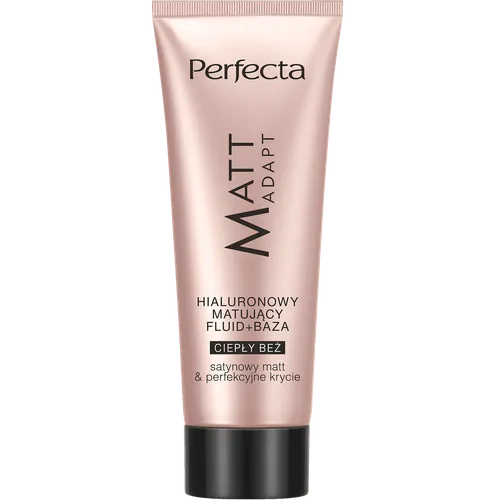 Perfecta Matt Adapt, Hialuronowy matujący fluid + baza - 1