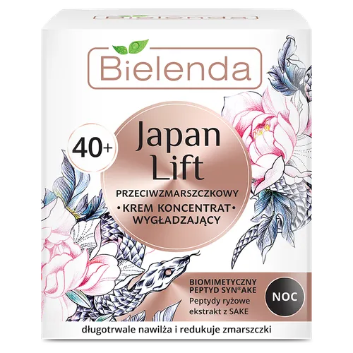 Bielenda Japan Lift, Przeciwzmarszczkowy krem koncentrat wygładzający na noc 40+