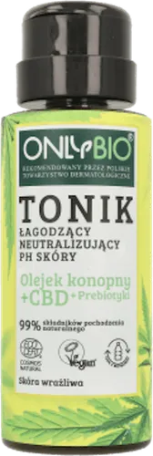 OnlyBio Tonik łagodzący neutralizujący pH skóry`Olejek konopny + CBD + prebiotyki` - 2