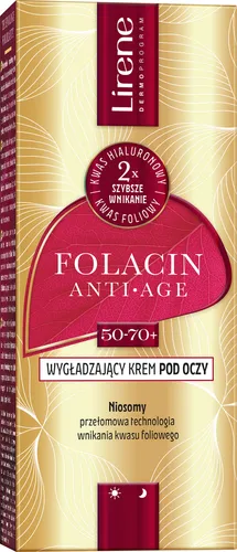 Lirene Dermoprogram Folacin Anti-Age, Wygładzający krem pod oczy 50-70+