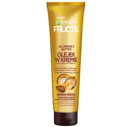 Garnier Fructis, Oil Repair 3 Butter, Olejek w kremie do włosów bardzo suchych i zniszczonych