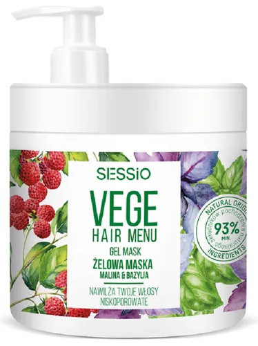 Sessio Vege Hair, Volume Mask (Maska do włosów niskoporowatych Malina & Bazylia) - 2