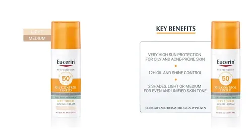 Eucerin Sun Oil Control Tinted SPF 50+ (Kremowy żel do opalania  koloryzujący) - 2