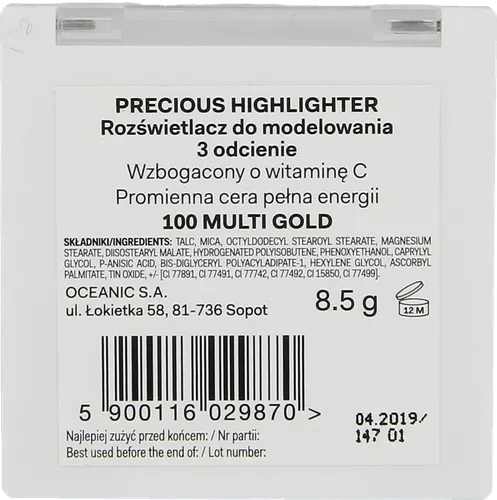 AA Wings of Color Skincare Makeup, Precious Highlighter (Rozświetlacz do modelowania, paleta 3 odcieni) - 2