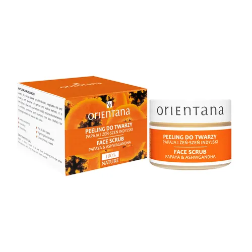 Orientana Naturalny kremowy peeling do twarzy `Papaja i żeń - szeń indyjski` - 2