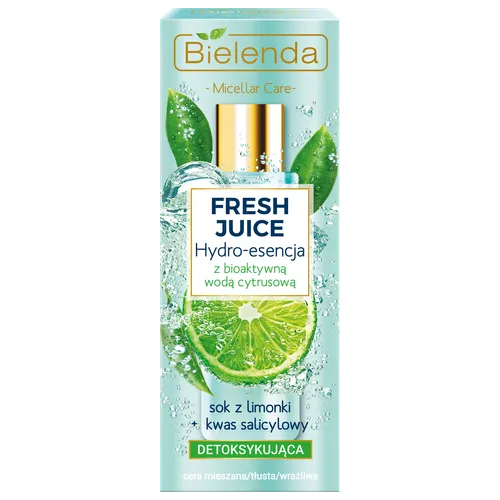 Bielenda Fresh Juice, Detoksykująca hydro-esencja  z bioaktywną wodą cytrusową `Sok z limonki + kwas salicylowy` - 1